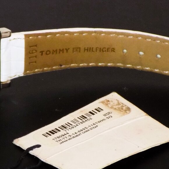 Tommy Hilfiger with Tag Watch 1780944 Heart, White Leather Band Logo Hand - Picture 5 of 10